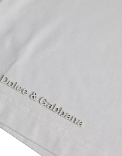 Dolce & Gabbana White Logo Round Neck Short Sleeves T-shirt by Dolce & Gabbana