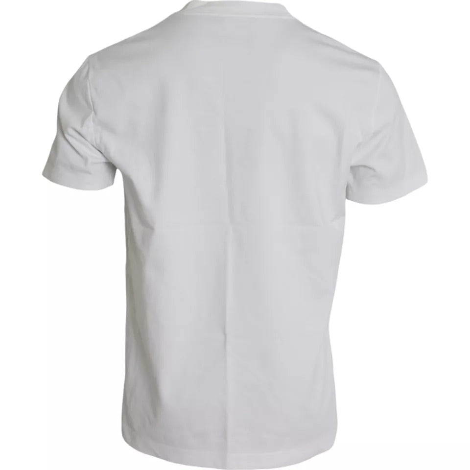 Dolce & Gabbana White Logo Round Neck Short Sleeves T-shirt by Dolce & Gabbana
