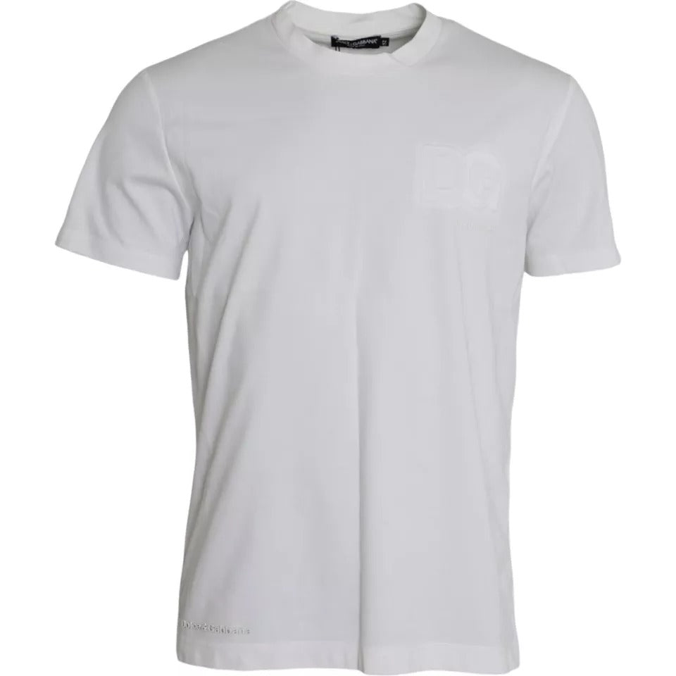 Dolce & Gabbana White Logo Round Neck Short Sleeves T-shirt by Dolce & Gabbana