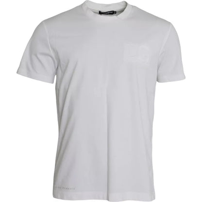 Dolce & Gabbana White Logo Round Neck Short Sleeves T-shirt by Dolce & Gabbana