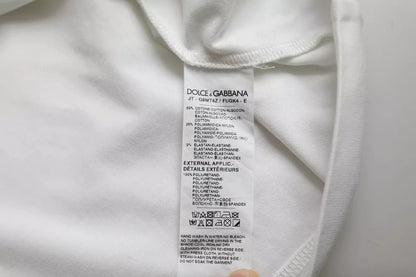 Dolce & Gabbana White Logo Round Neck Short Sleeves T-shirt by Dolce & Gabbana
