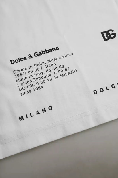 Dolce & Gabbana White Red Lips Print Cotton Men T-shirt by Dolce & Gabbana