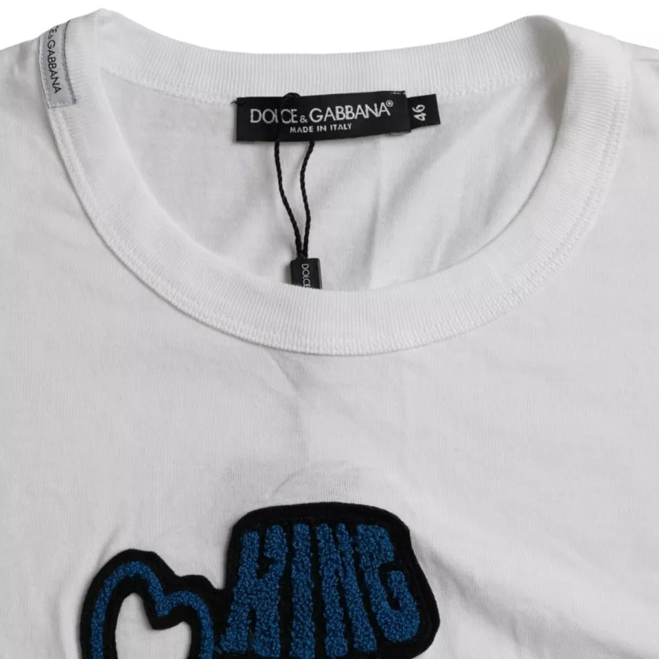 Dolce & Gabbana White King Of Love Round Neck Short Sleeves T-shirt by Dolce & Gabbana