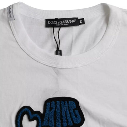 Dolce & Gabbana White King Of Love Round Neck Short Sleeves T-shirt by Dolce & Gabbana