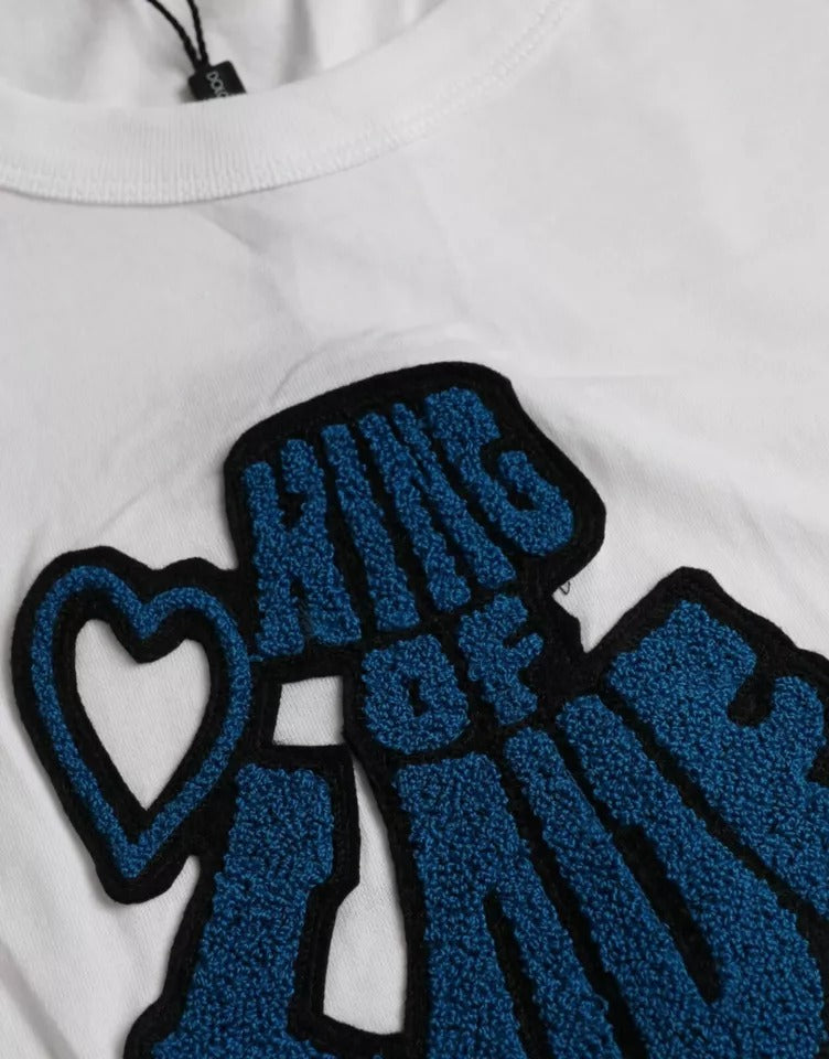 Dolce & Gabbana White King Of Love Round Neck Short Sleeves T-shirt by Dolce & Gabbana