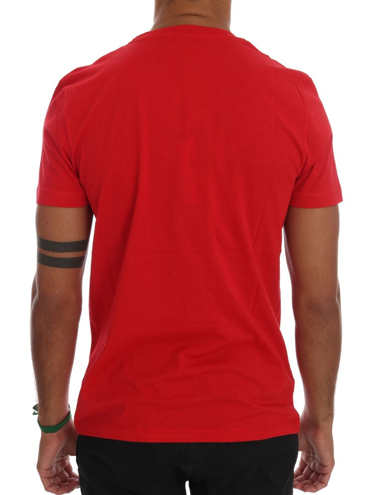 T-shirt ras du cou rouge chic « RIDERS » de Frankie Morello