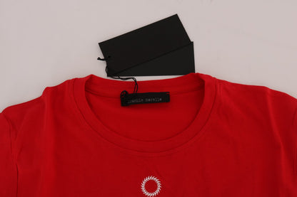 T-shirt ras du cou rouge chic « RIDERS » de Frankie Morello