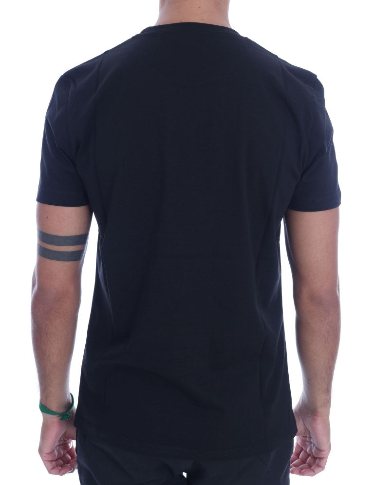 T-shirt ras du cou noir chic Frankie Morello avec motif « RIDERS »