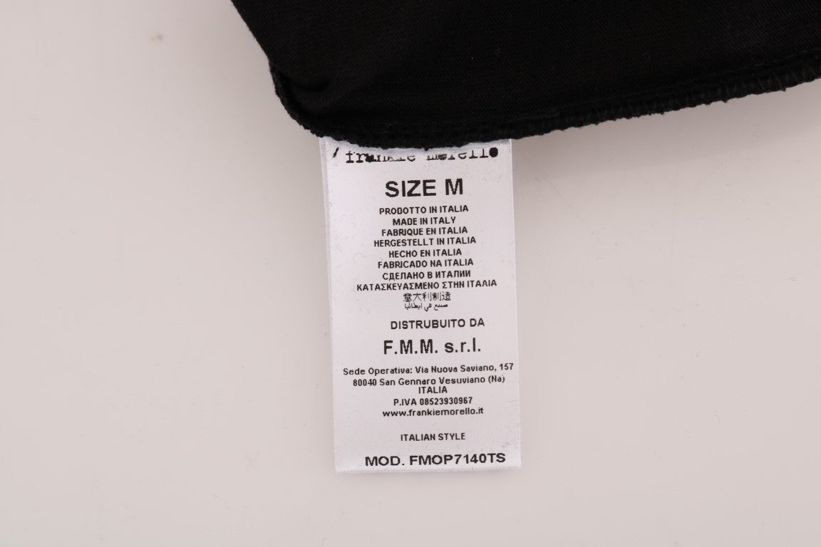 T-shirt ras du cou noir chic Frankie Morello avec motif « RIDERS »
