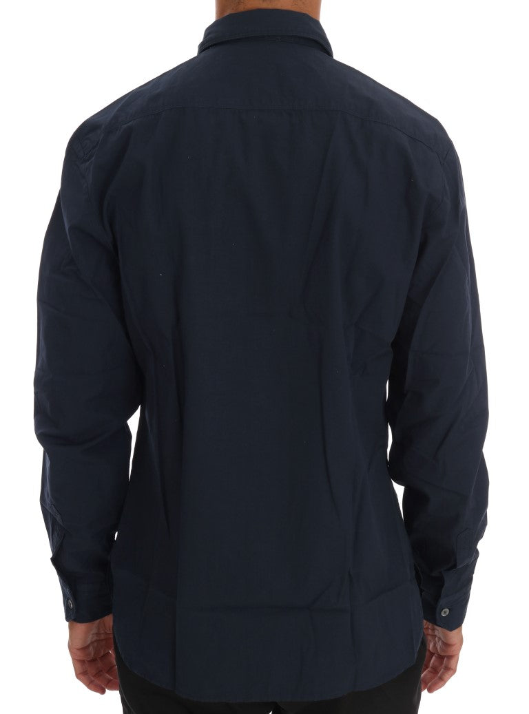 John Galliano Blue Casual Cotton Long Sleeve Shirt by John Galliano