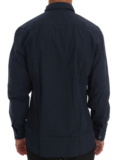 John Galliano Blue Casual Cotton Long Sleeve Shirt by John Galliano