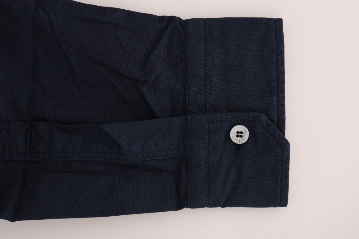 John Galliano Blue Casual Cotton Long Sleeve Shirt by John Galliano