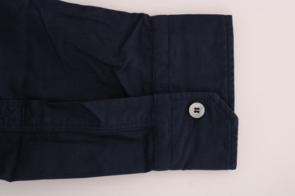 John Galliano Blue Casual Cotton Long Sleeve Shirt by John Galliano