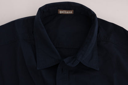 John Galliano Blue Casual Cotton Long Sleeve Shirt by John Galliano