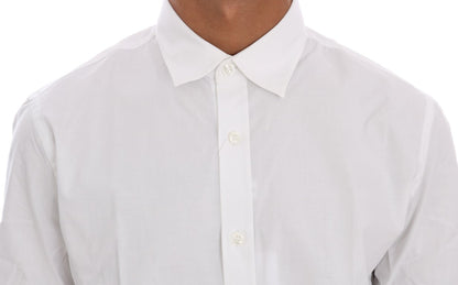 Moschino White Cotton Stretch Slim Fit Dress Shirt by Moschino