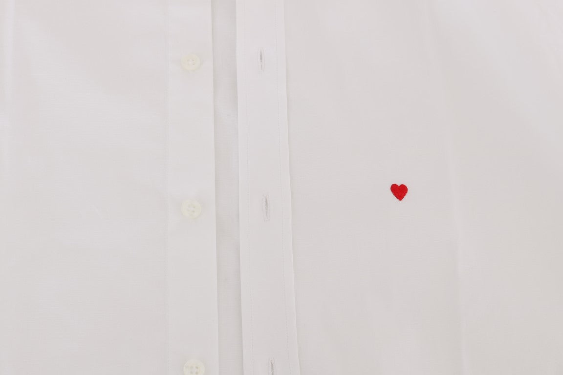 Moschino White Cotton Stretch Slim Fit Dress Shirt by Moschino