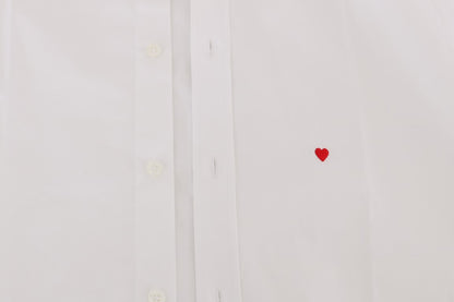 Moschino White Cotton Stretch Slim Fit Dress Shirt by Moschino