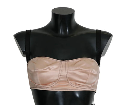Dolce &amp; Gabbana Soutien-gorge balconcino rose à bretelles noires