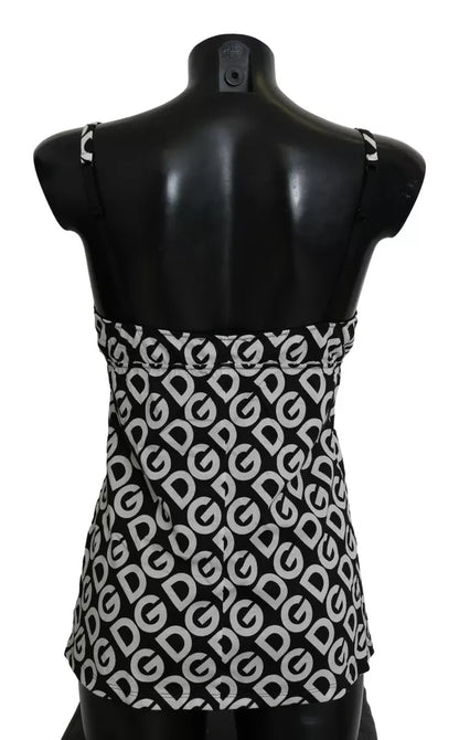 Maillot de bain sans manches imprimé DG Mania noir Dolce &amp; Gabbana