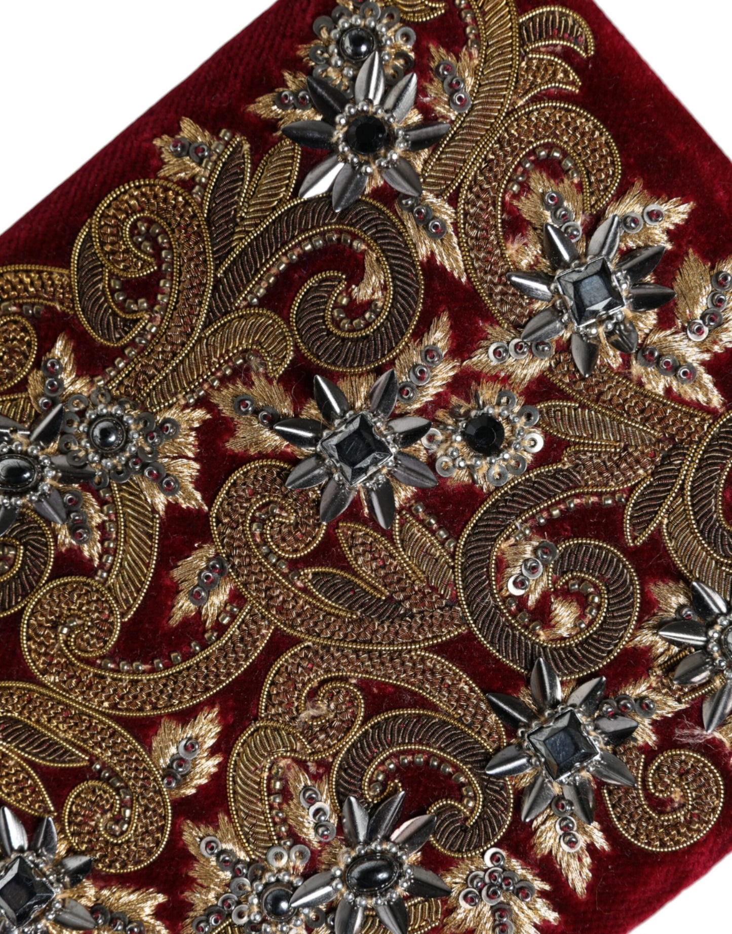 Sac à main de soirée Dolce &amp; Gabbana en velours rouge avec cadre doré
