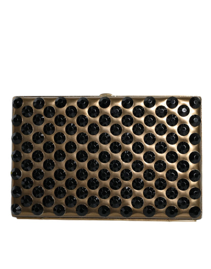 Dolce &amp; Gabbana Pochette de soirée à deux volets en cristal doré pour femme