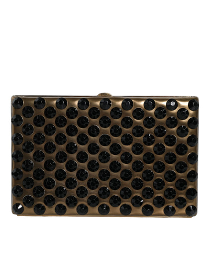 Dolce &amp; Gabbana Pochette de soirée à deux volets en cristal doré pour femme