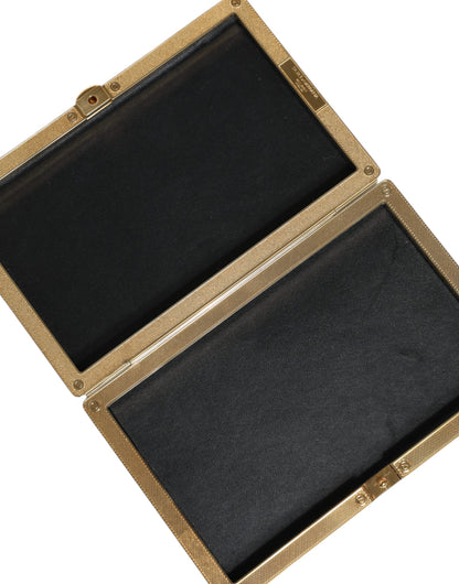Dolce &amp; Gabbana Pochette de soirée à deux volets en cristal doré pour femme
