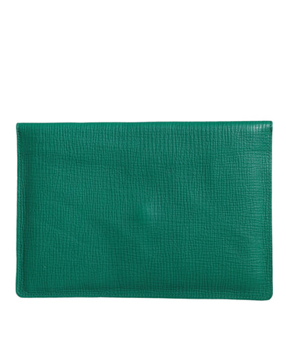 Pochette en cuir vert Dolce &amp; Gabbana, mini-sac à main, étui pour tablette