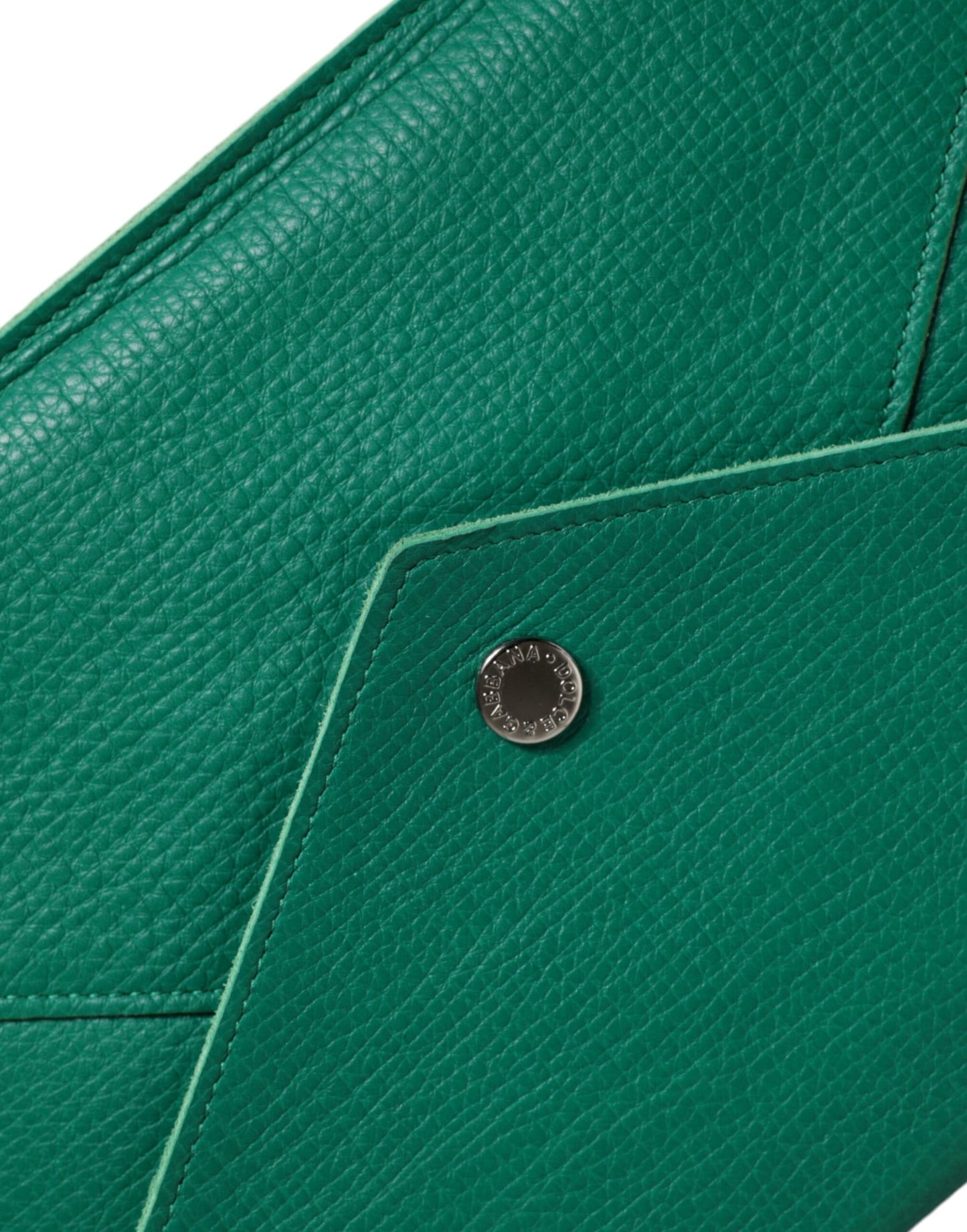 Pochette en cuir vert Dolce &amp; Gabbana, mini-sac à main, étui pour tablette
