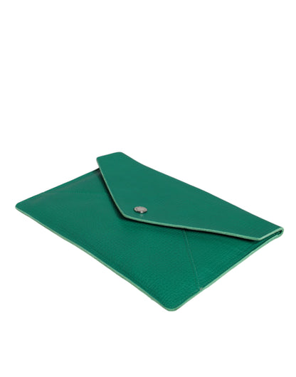 Pochette en cuir vert Dolce &amp; Gabbana, mini-sac à main, étui pour tablette