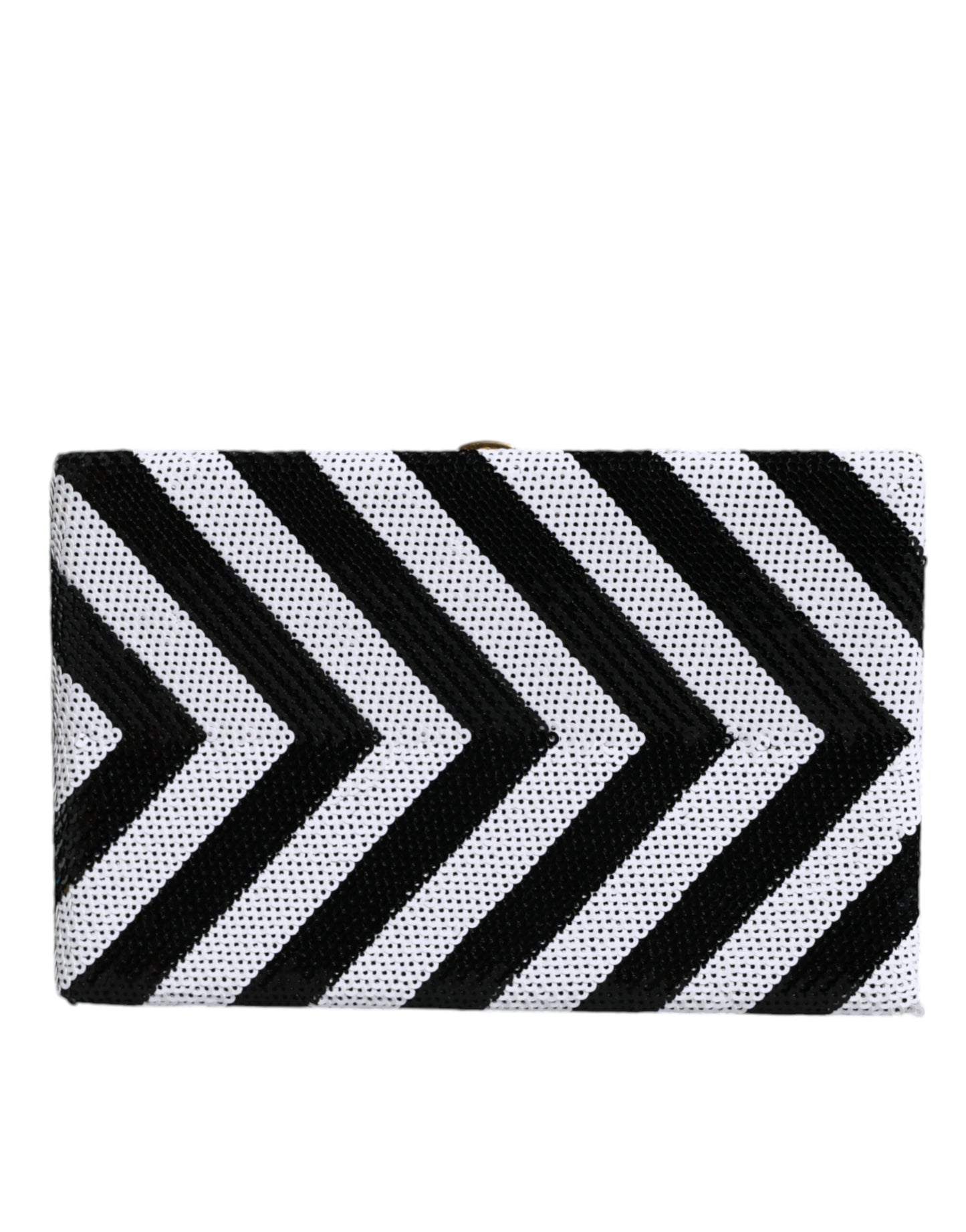 Sac à main de soirée Dolce &amp; Gabbana à cadre noir, blanc et doré