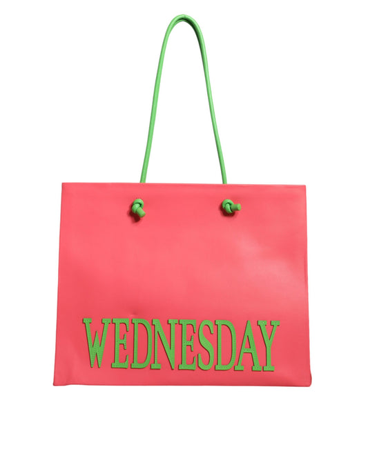 Sac fourre-tout en cuir rose Weekend Wednesday d'Alberta Ferretti