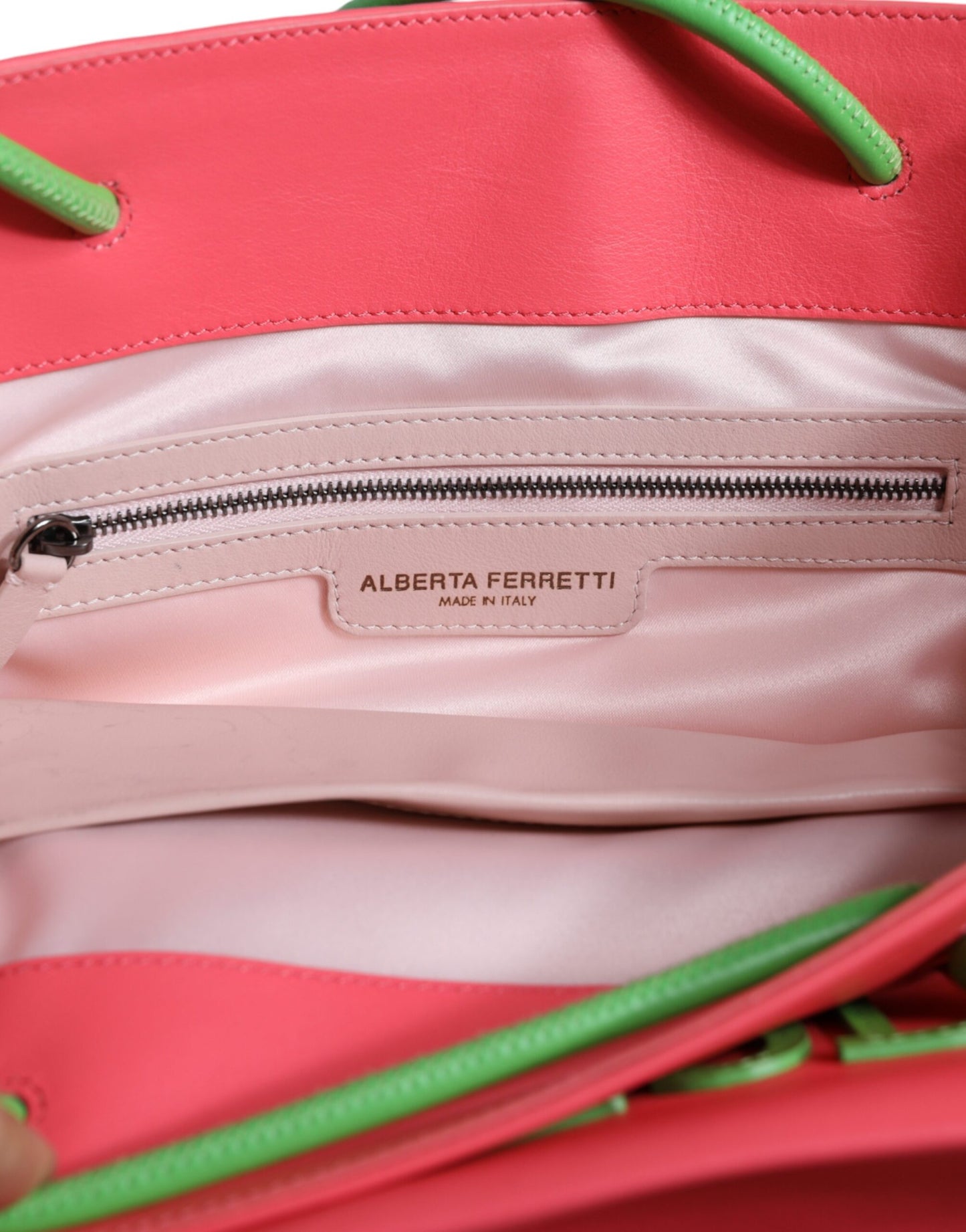 Sac fourre-tout en cuir rose Weekend Wednesday d'Alberta Ferretti