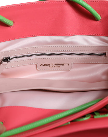 Sac fourre-tout en cuir rose Weekend Wednesday d'Alberta Ferretti
