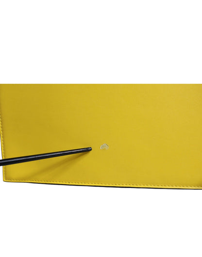 Sac à bandoulière en cuir jaune avec logo MSGM