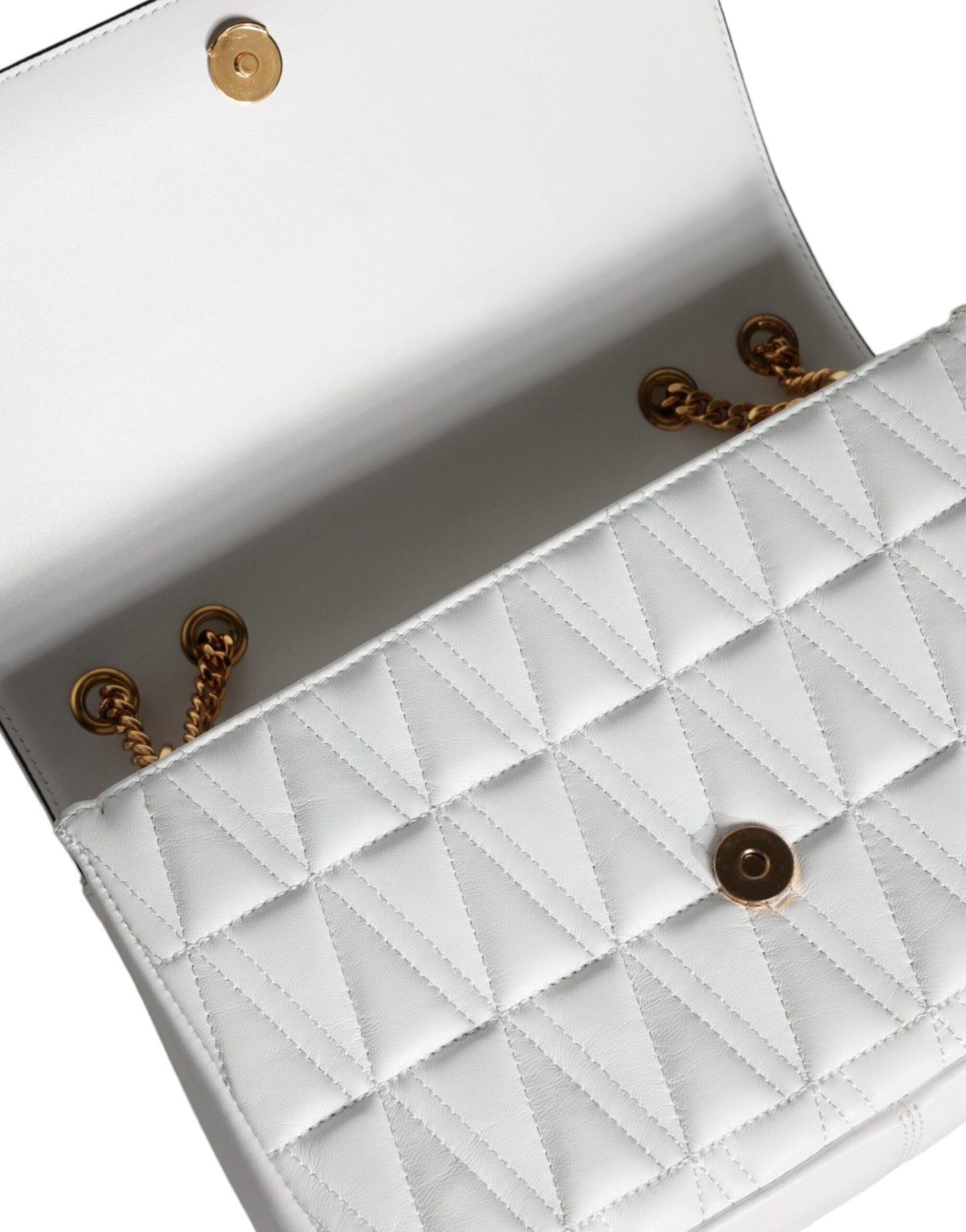 Mini sac à bandoulière en cuir nappa blanc Versace