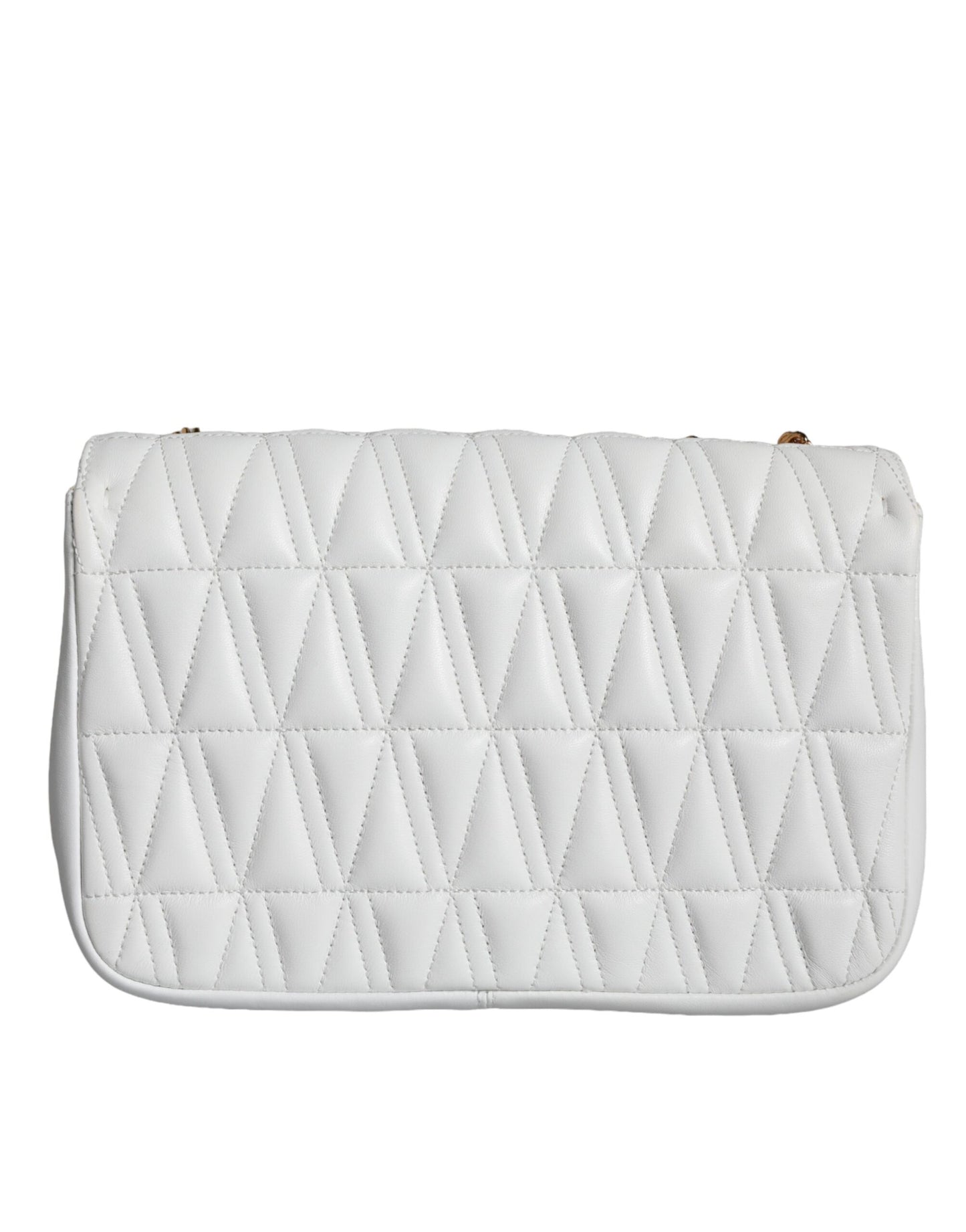 Mini sac à bandoulière en cuir nappa blanc Versace