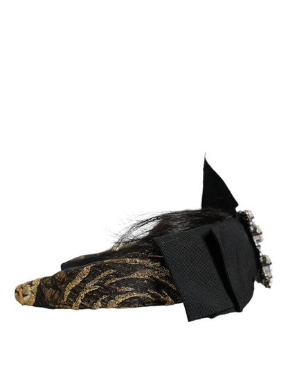 Bandeau diadème en cristal pour cheveux noirs Dolce &amp; Gabbana