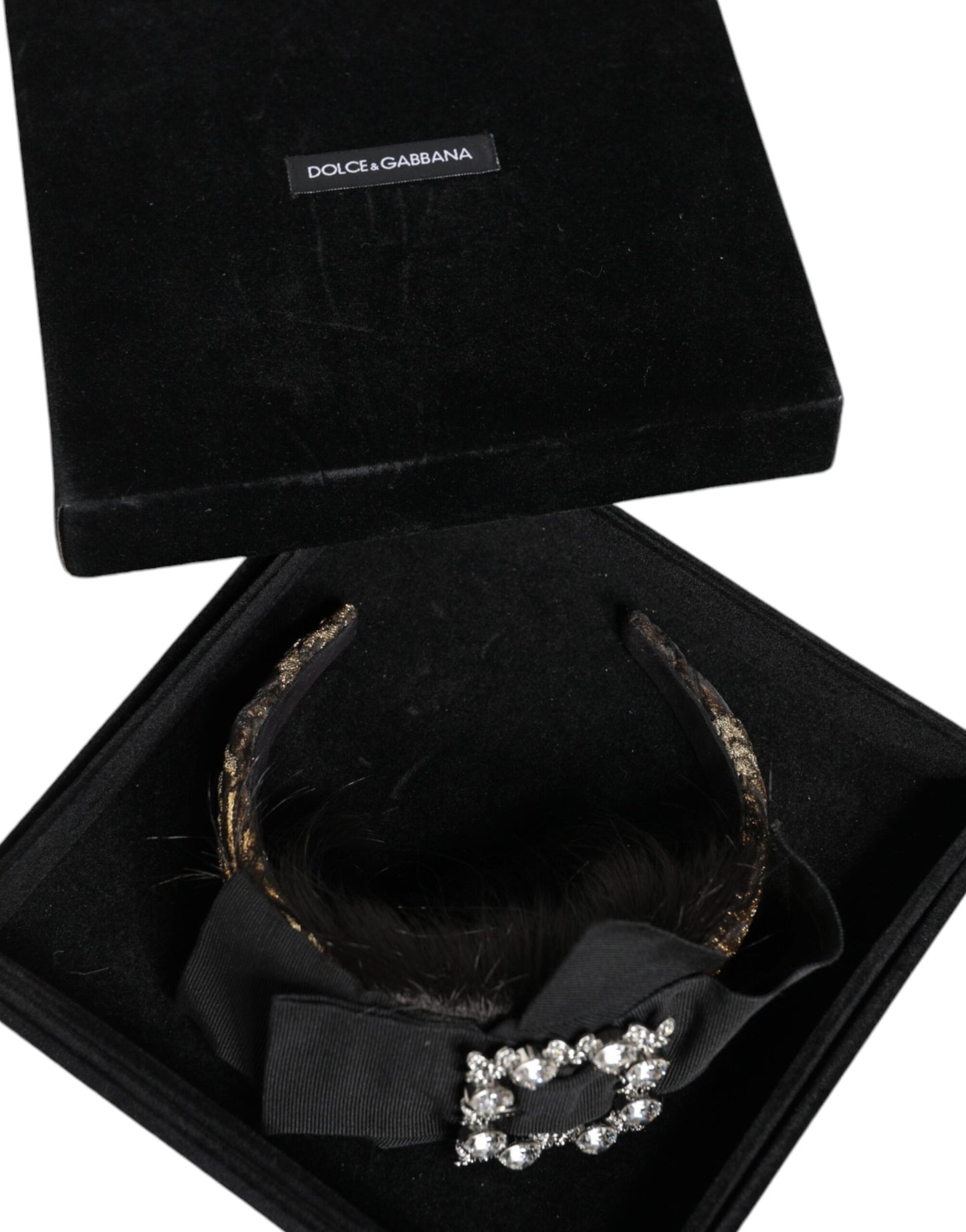 Bandeau diadème en cristal pour cheveux noirs Dolce &amp; Gabbana