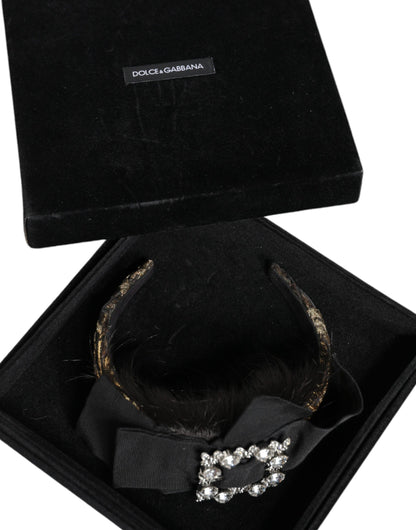 Bandeau diadème en cristal pour cheveux noirs Dolce &amp; Gabbana