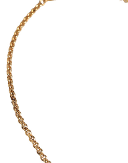 Collier Dolce &amp; Gabbana en laiton doré orné de fleurs léopard