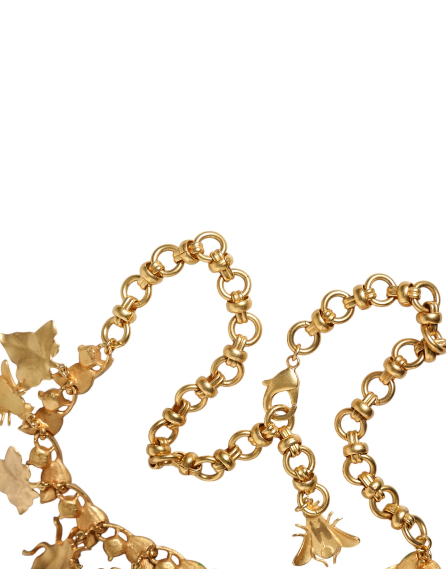 Collier Dolce &amp; Gabbana avec pendentif en forme d'insecte en cristal et laiton doré