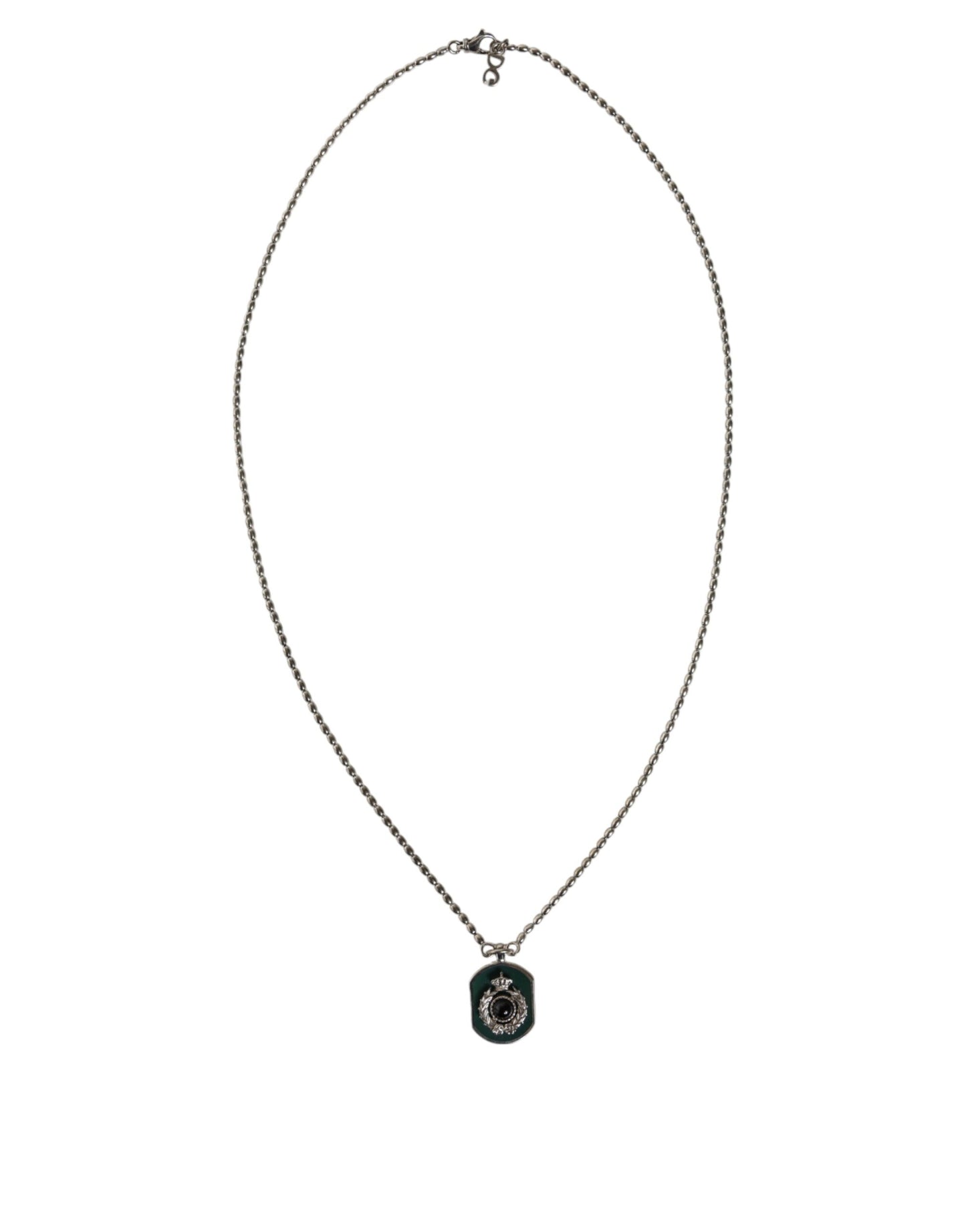 Collier Dolce &amp; Gabbana en argent sterling 925 avec pendentif en forme de barre et logo