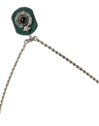 Collier Dolce &amp; Gabbana en argent sterling 925 avec pendentif en forme de barre et logo