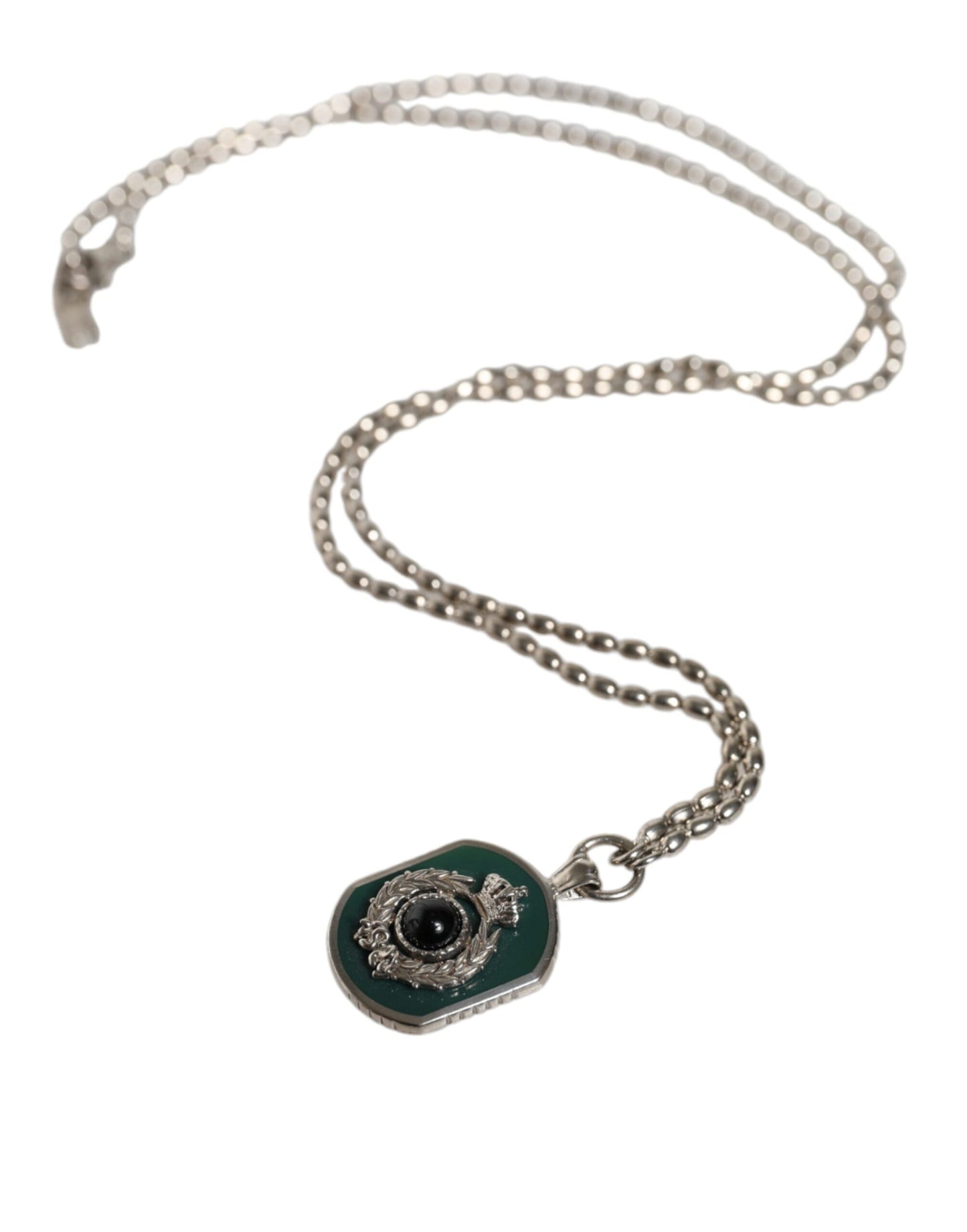 Collier Dolce &amp; Gabbana en argent sterling 925 avec pendentif en forme de barre et logo