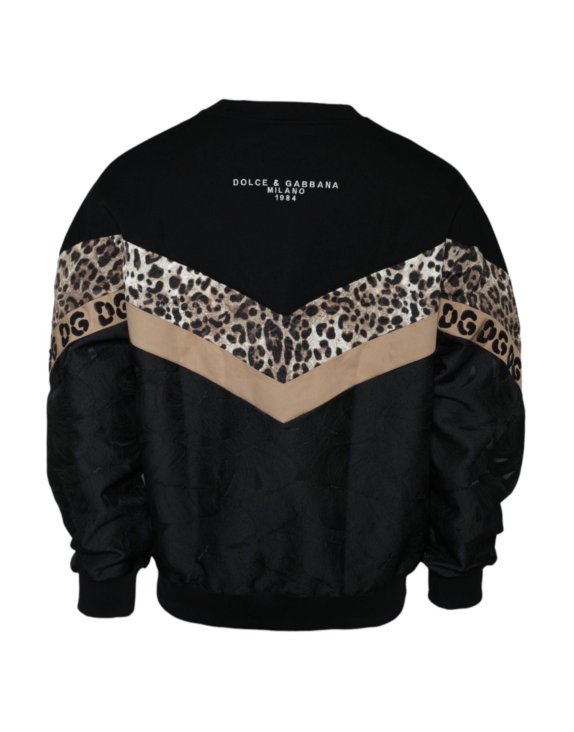 Dolce & Gabbana Black Leopard Crew Neck Sweatshirt Sweater by Dolce & Gabbana