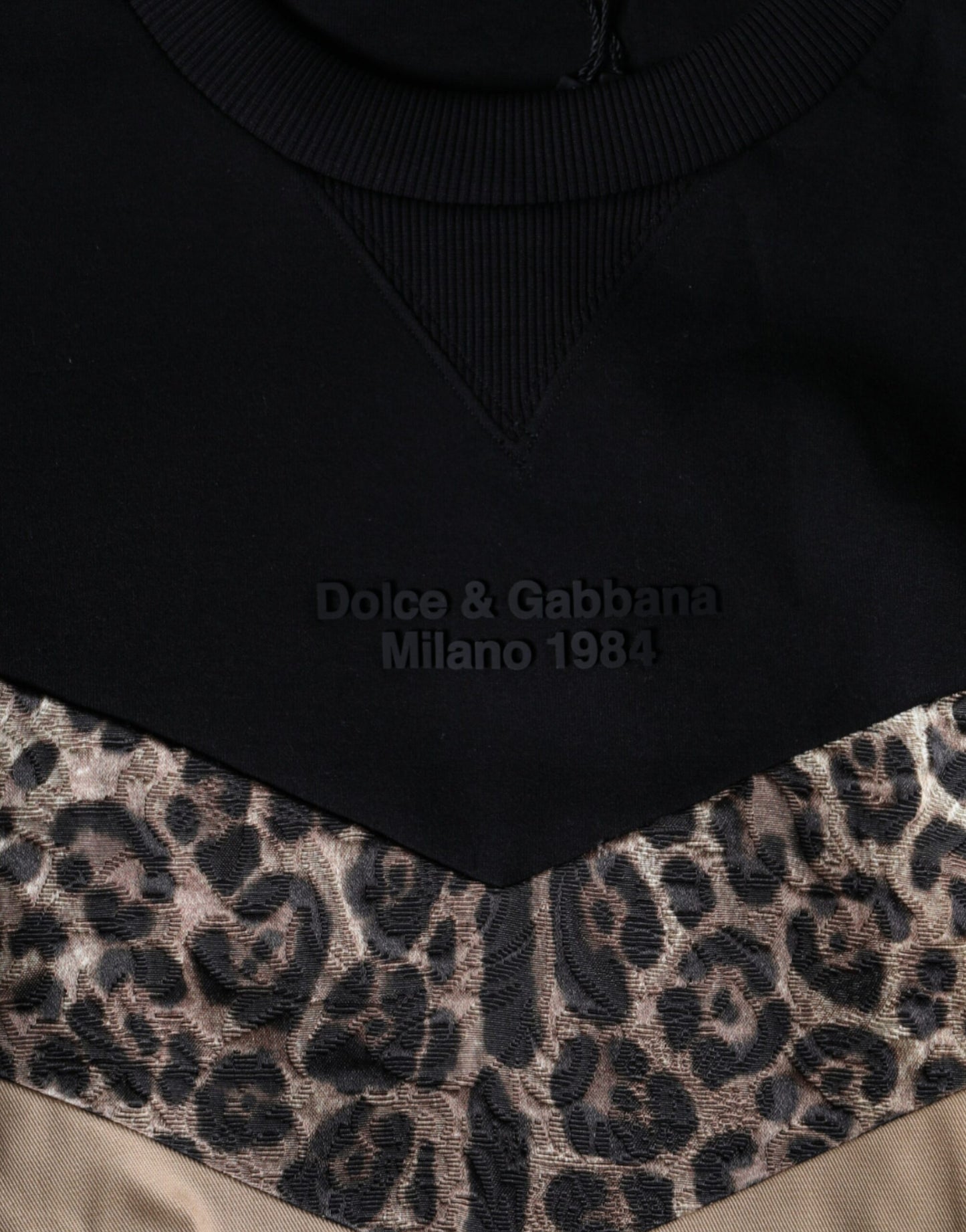 Dolce & Gabbana Black Leopard Crew Neck Sweatshirt Sweater by Dolce & Gabbana