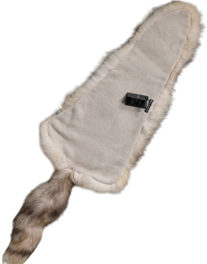 Dolce & Gabbana Brown Frost Fox Fur Neck Warmer Winter Scarf by Dolce & Gabbana