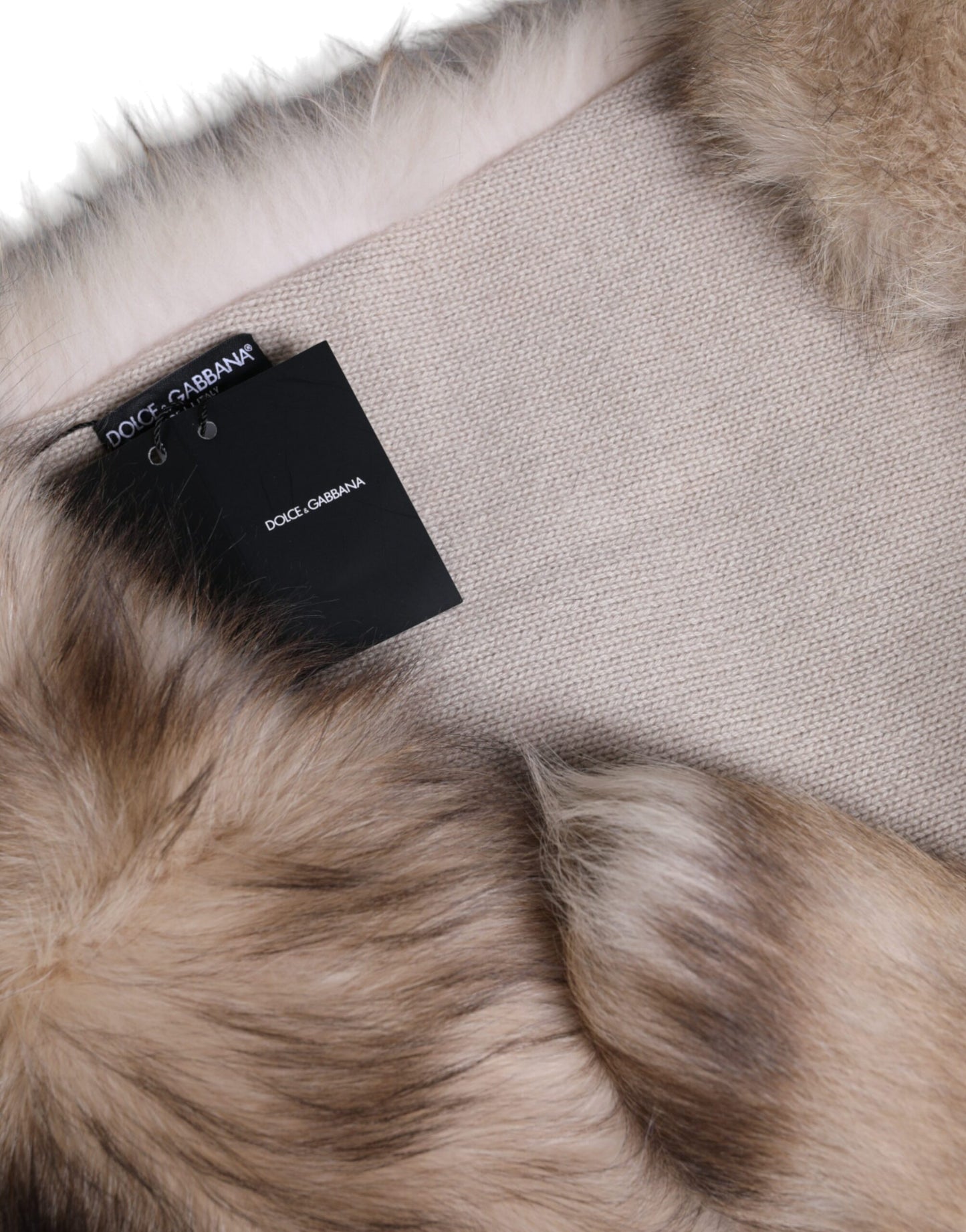 Dolce & Gabbana Brown Frost Fox Fur Neck Warmer Winter Scarf by Dolce & Gabbana