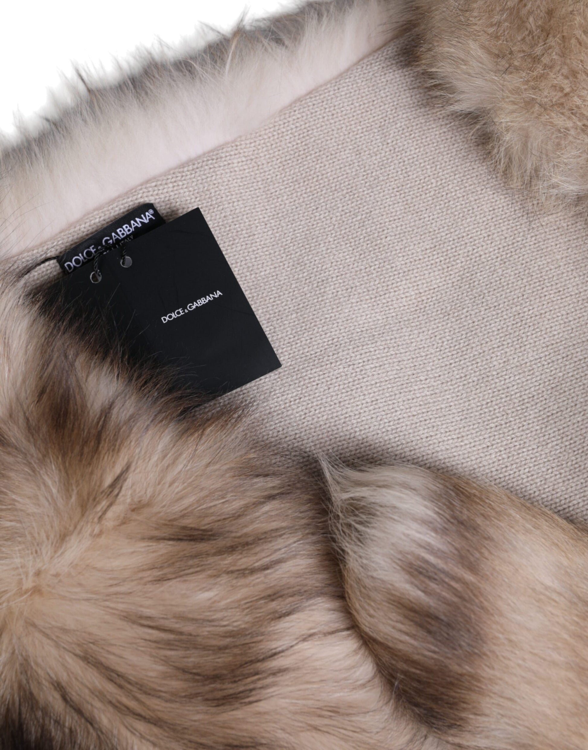 Dolce & Gabbana Brown Frost Fox Fur Neck Warmer Winter Scarf by Dolce & Gabbana